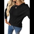 thumbnail image 2 of Suéter de Punto Suave para Mujer, Top Informal Elegante de Otoño Negro L, 2 of 8