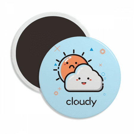 

Lovely Cloud Cover Sun Round Ceracs Fridge Magnet Keepsake Decoration