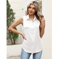 thumbnail image 4 of Zeagoo Satin Blouses for Women Silk Button Down Shirts Sleeveless Office Casual Tank Tops, 4 of 6