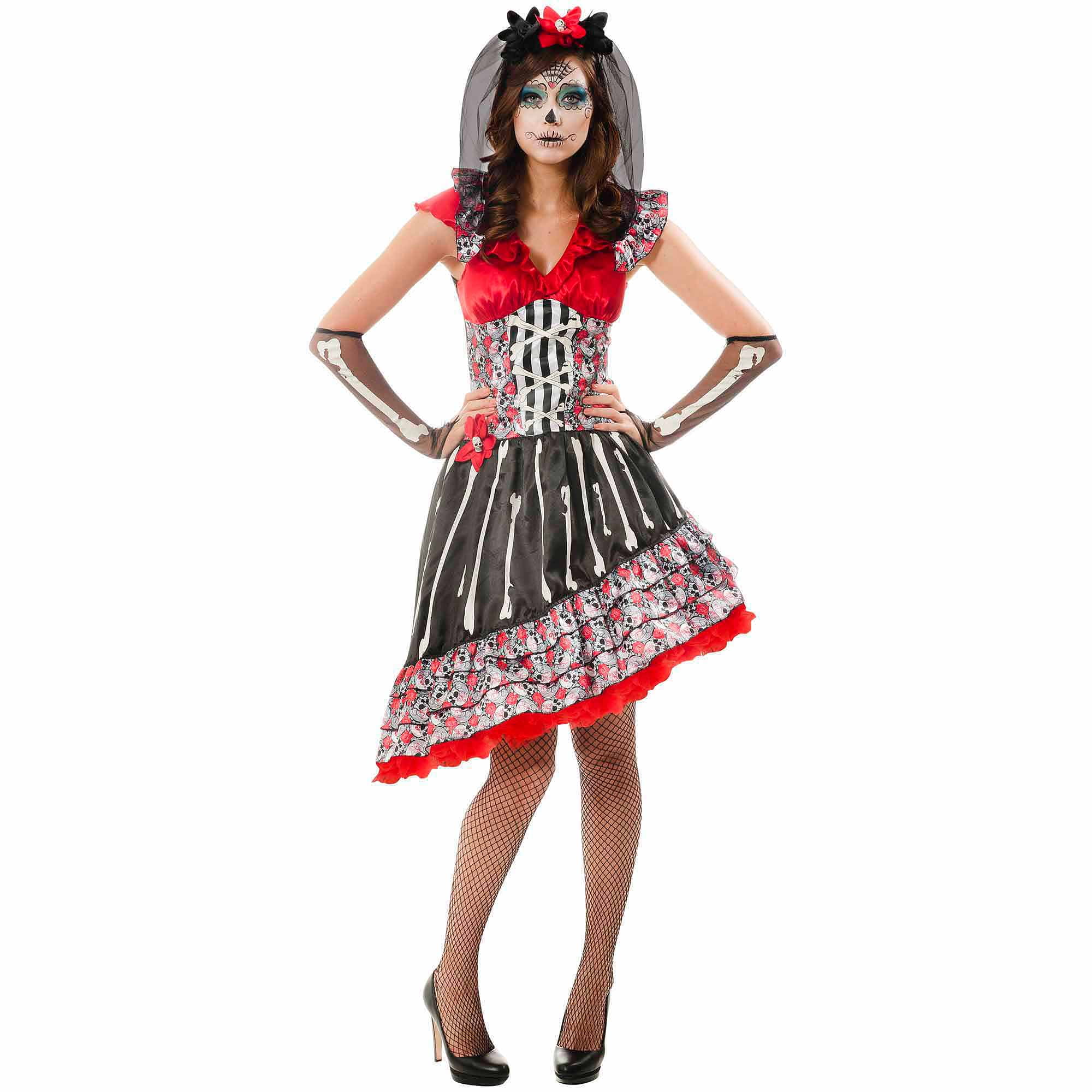 Day of the Dead Adult Dress Up / Role Play Costume - Walmart.com