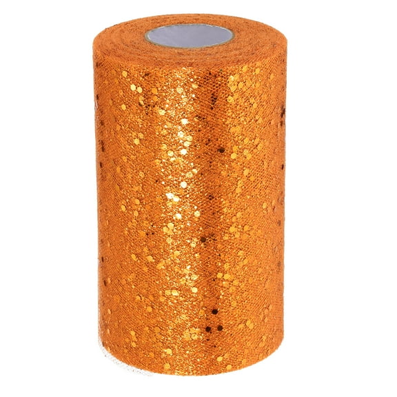 Uxcell 6 Inch by 50 Yards Tulle Fabric Rolls for DIY Tutu Skirts Crafts Wedding Party, Orange
