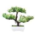 thumbnail image 2 of SPRING PARK 1Pc Artificial Green Plant Flower Drop Bonsai Potted Pine Tree Home Office Decor, 2 of 7