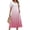 Pink, variant on CIENVNSTG Women Summer Casual Gradient Printed Dress O Neck Loose Short Sleeve Maxi Dresses Female Beach Travel Dress Black 2XL