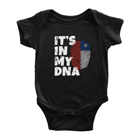 

It s In My DNA Chilean Flag Country Pride Baby Bodysuit Baby Clothes (Black 6-12 Months)