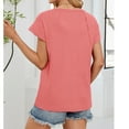 thumbnail image 6 of JIUKE Womens T Shirts Short Sleeve Scoop Neck Summer Tops Solid Color Soft Comfy Loose Fitted Plain Tees, 6 of 8