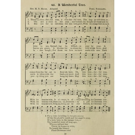 Rock Christmas Tree Song A Wonderful Tree Gems of Christmas Song 1910 Canvas Art - (18 x 24) ()
