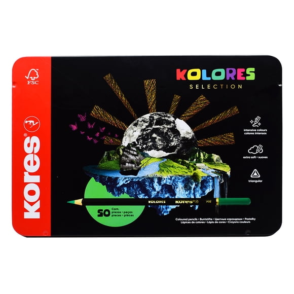 Lápices de Colores Kores Kolores Selection 50 Colores en Estuche Metálico