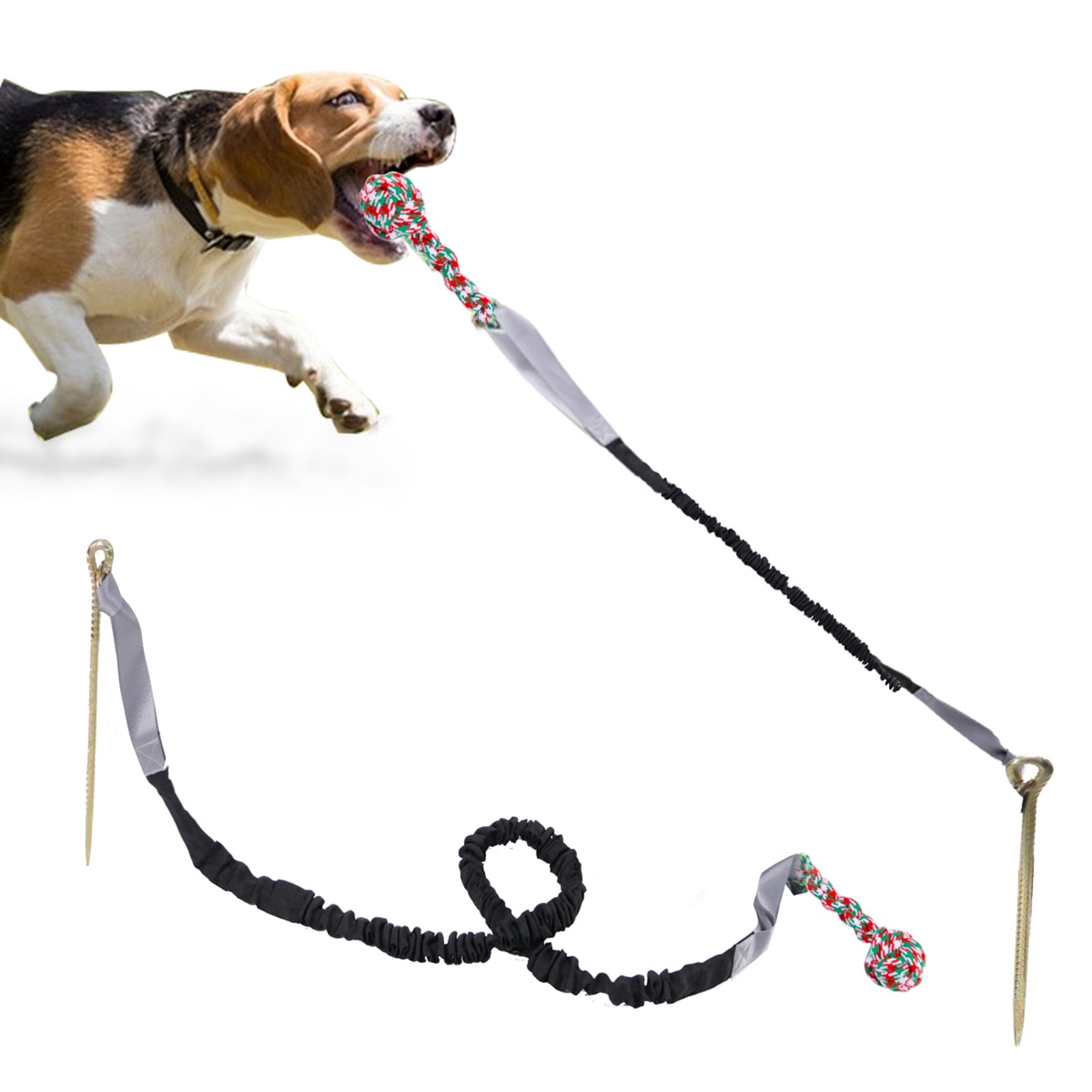 Durable Dog Chew Toy for Aggressive Chewers Interactive Tug of War Rope Pet Training Outdoor Play Tough Knotted Bungee Teeth Cleaning