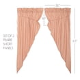 thumbnail image 4 of VHC Brands Sawyer Mill Ticking Striped Cotton Farmhouse Curtains Rod Pocket Drawstring Ties Prairie Panel Pair, Red, 4 of 7
