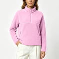 thumbnail image 4 of Hurxie Women’s Quarter Zip Fleece Pullover Fuzzy Sherpa Jacket Half Zip Mockneck Sweatshirt Jacket,Long Sleeve Cozy Layering Tops,Fuzzy Outfits, 4 of 7