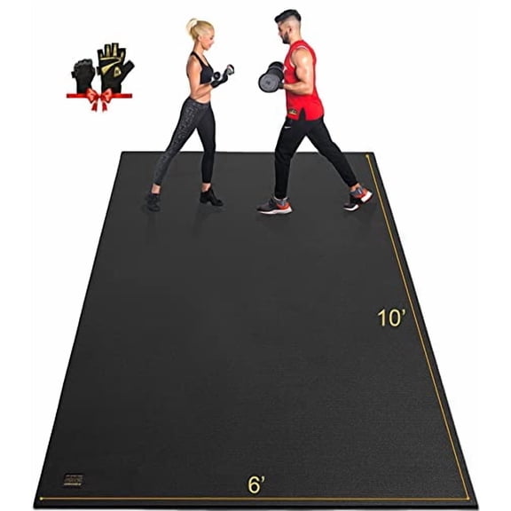 GXMMAT Extra Large Exercise Mat 10'x6'x7mm, Ultra Durable Workout Mats for Home Gym Flooring, Shoe-Friendly Non-Slip Cardio Mat for MMA, Plyo, Jump, All-Purpose Fitness