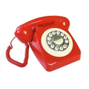 Corded Retro Landline Phone, Red 80's Classic Telephone/Landline Phone/Wired Antique Telephone for Home/Office/Hotel