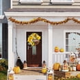thumbnail image 4 of Zeeyh 18 Inch Fall Front Door Wreath with Sunflowers, Grains, Maple Leaves, Berries, and Orange Carnations, Harvest Door Wreath for Fall or Thanksgiving Decor,A, 4 of 8