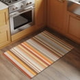 thumbnail image 3 of 2x3 Door Mat Rug, Burnt Orange Striped Non-Skid Rubber Backing Large Rectangle Rugs - Living Room Bedroom Home Office, Farmhouse Orange Ombre Stripes Indoor Floor Mat Carpets Washable Rug, 3 of 9