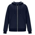 thumbnail image 4 of Jalioing Men's Full Zip Hoodies Long Sleeve Hooded Drawstring Sweatshirts Solid Casual Athletic Jacket with Pocket, 4 of 5