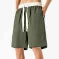 thumbnail image 4 of Besolor Mens Summer Shorts Color Block Drawstring Elastic Waist Casual Loose Workout Lounge Shorts with Pockets, 4 of 4