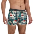 thumbnail image 5 of Men's Boxer Briefs, 1861 Stamp Pattern Soft Comfy Mens Underwear Boxer Briefs Breathable With Widen Waist, 5 of 7