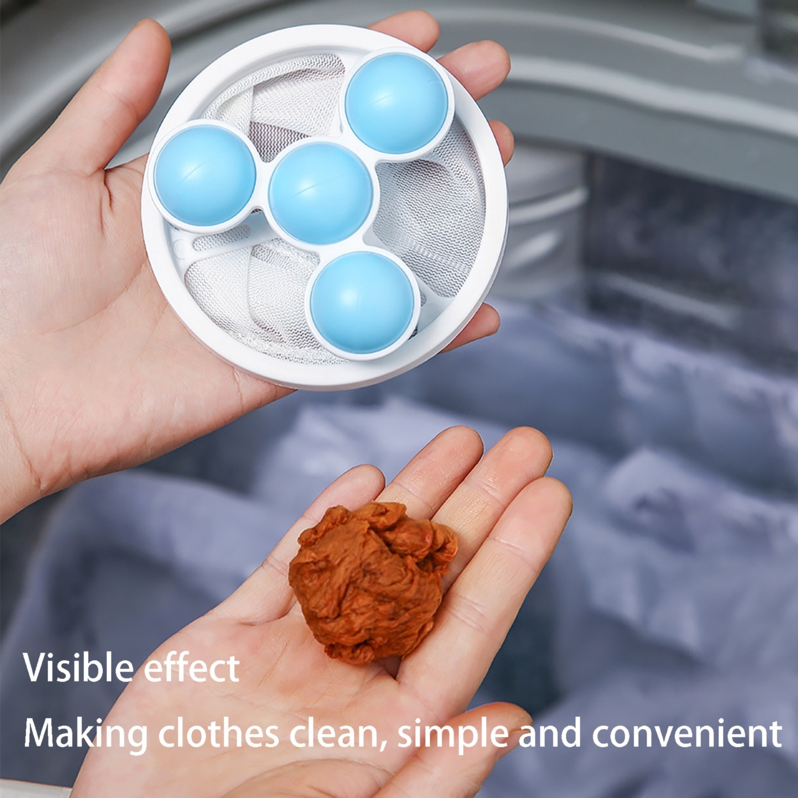 MOPOOR New Floating Laundry Hair Filter, Reusable Washing Machine Lint Catcher, Pet Hair Remover Mesh Bag, Cat and Dog Hair Trap for Laundry, Washer Hair Collector Tool, Floating Lint Filter
