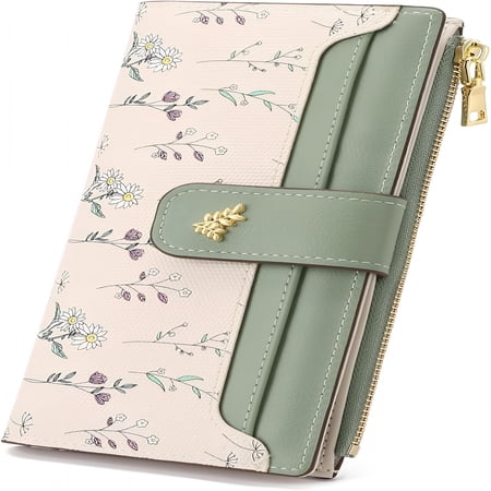 GASTROPOD Womens Wallet Slim Thin Rfid Blocking Floral Vegan Leather Card Holder Bifold Long Ladies Wallet with Zipper Pocket