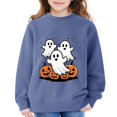 thumbnail image 3 of YunPes Girls Cute Halloween Sweatshirt Funny Ghost Graphic Long Sleeve Pullover Teen Kids Oversized Trendy Streetwear Tops, 3 of 7