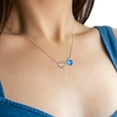 thumbnail image 6 of Juwaliy Infinity Heart Necklace for Mom March Birthstone Necklace Aquamarine Blue Pendant 925 Sterling Silver Jewelry Women Birthday Mother's Day Gift, 6 of 10