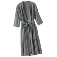 thumbnail image 4 of Bata de noche con cuello en V, ropa de dormir sexy, bata de mujer, vestido de noche, gris, XXL Kearding AP000943-06, 4 of 7