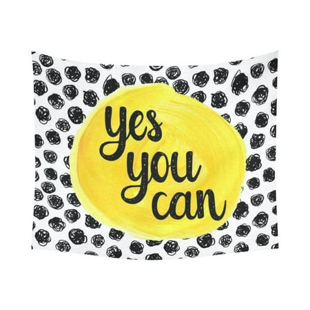 Gckg Yes You Can Fighting Polka Dot Inspirational Quotes Tapestry