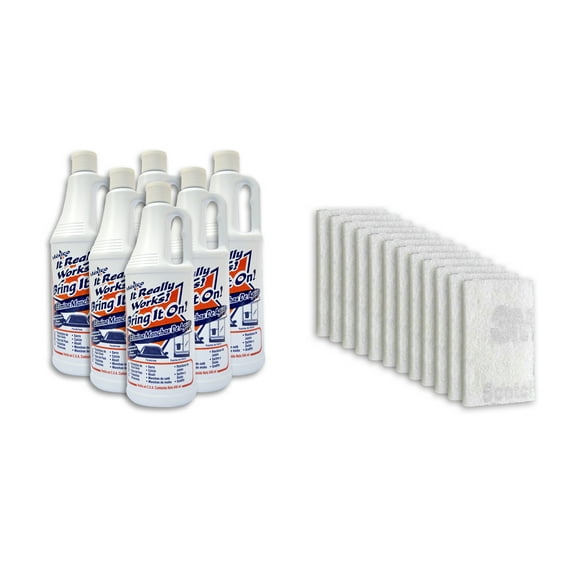 Limpiador Bring It On Quita Gotas Limpia Vidrio Cromo Azulejo Aluminio Acero Sarro Óxido 946ml 6 piezas