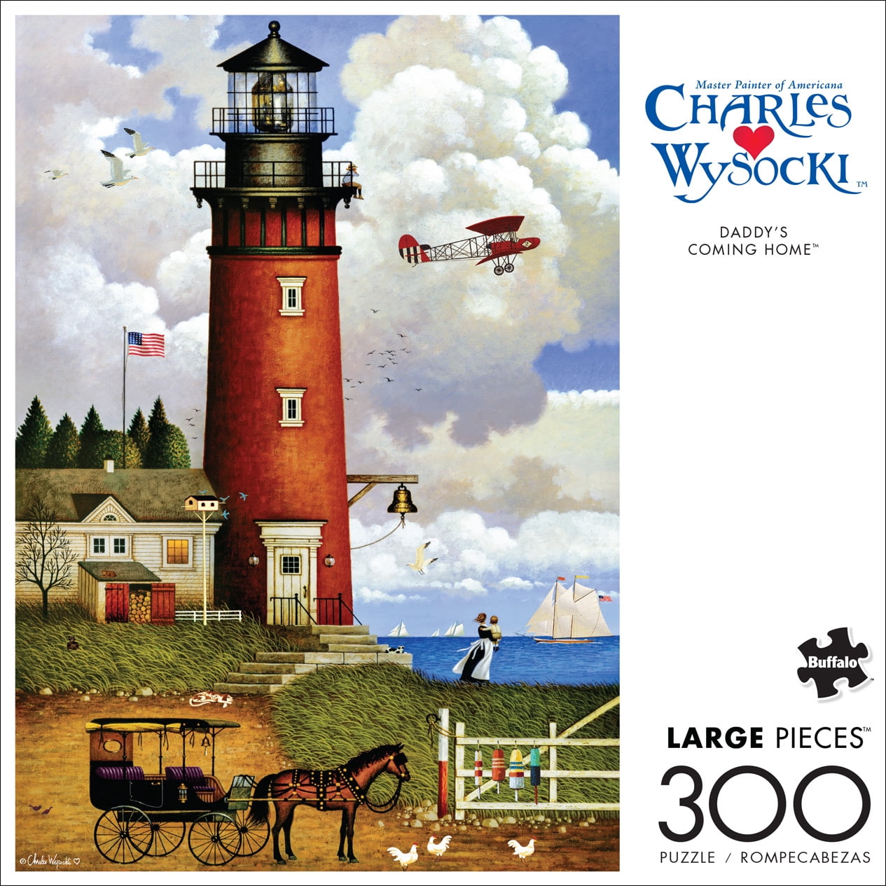 Buffalo Games 300-Piece Charles Wysocki Daddy's Coming Home Adult Interlocking Jigsaw Puzzle
