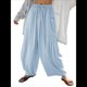 thumbnail image 2 of Pantalones Palazzo Harem Informales Holgados con Cordón para Mujer, para Verano, Playa, Viajes, Vacaciones, con Bolsillos. Azul XXL, 2 of 7