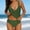 Yj-2611-Vert, variante sur Top-kevin Maillots de Bain Deux Pièces pour Femmes, Contrôle du Ventre, Tankini, Maillot de Bain, Tour de Cou, Encolure en V