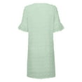 thumbnail image 5 of pstuiky Summer Dresses for Women, Women's Summer Medium Sleeve V-Neck A-Line Skirt Short Sleeve V-Neck Dress Leasure Loose Large Size T-Shirt Dress Green XL #1, 5 of 5