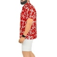 thumbnail image 4 of HAPPY BAY Men's Hawaiian Shirts Short Sleeve Button Down Shirt Men's Party Shirts Casual Vacation Summer Tropical Island Shirts for Men Funny S Leaves, Red, 4 of 6