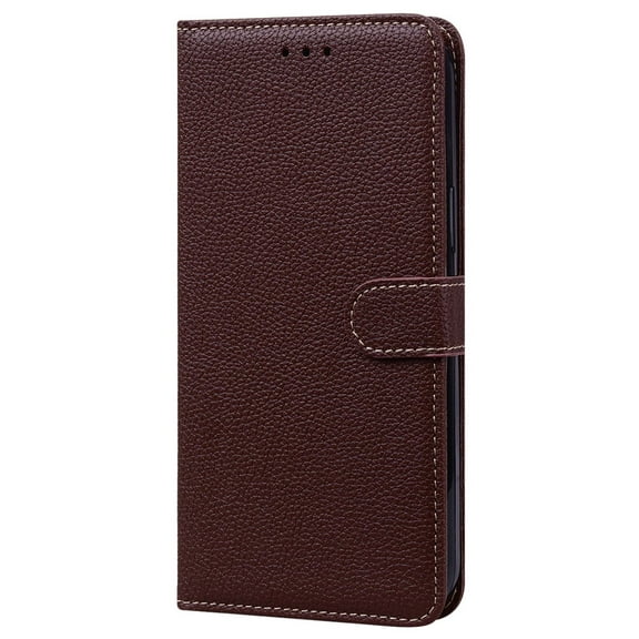 Dteck for iPhone 13 Pro Case,Solid Color Leather Flip Phone Case Wallet Cover with Card Slot for iPhone 13 Pro,Coffee