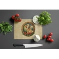 thumbnail image 4 of Kuvasz Christmas Flowers Glass Cutting Board 12 in x 15 in, 4 of 5