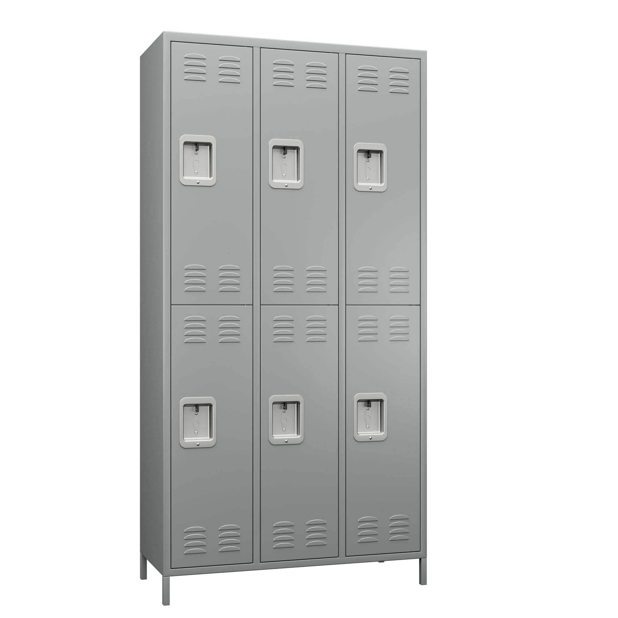 CJC 6 Doors Storage Cabinet with Card Slot, Metal Locker Organizer