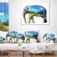 thumbnail image 3 of Designart Elephant Double Exposure Illustration - Animal Throw Pillow - 18x18, 3 of 4