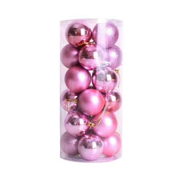HBBKVI Pink 1.6" Christmas Balls Christmas Tree Decoration Ornaments Shatterproof Hanging Balls for Birthday Halloween Holiday Wedding Decorations Set of 24pcs