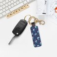 thumbnail image 5 of Wukai Party Shark Cut Print Leather Car Keychain, Universal Key Fob Keychain, Leather Key Chain Holder for Men and Women,360 Degree Rotatable, 5 of 5