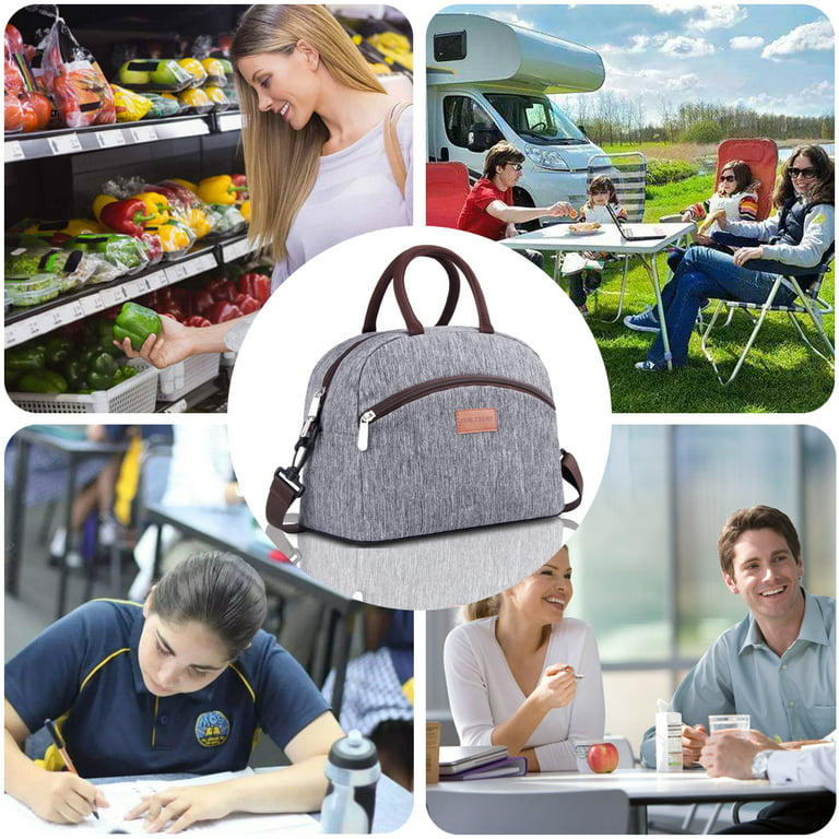  BALORAY Lunch Bag for Women/Men, Reusable Lunch Cooler Tote Bag  for Work Office School Picnic, Adult Large Insulated Lunch Box with  Adjustable Shoulder Strap &Dual Large Mesh Side Pockets: Home 