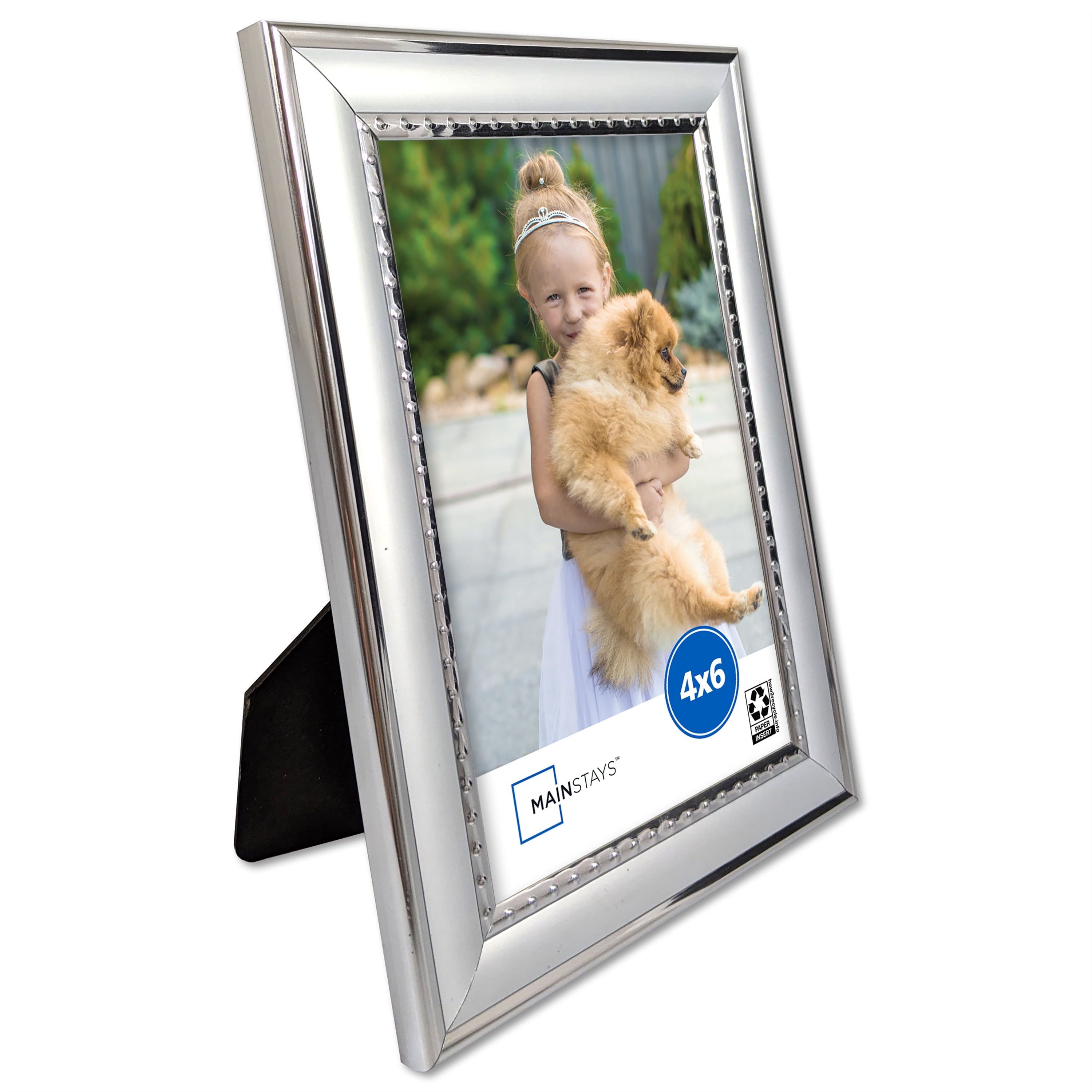 Miqibula 4x6 Picture Frames Glass Photo Frame with Sliver Glitter 4x6  Christmas Photo Frame Decor Horizontally or Vertically 0n Tabletop Desk and