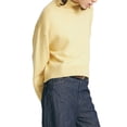 thumbnail image 3 of Women High Neck Sweater Chunky Long Sleeve Knitted High Low Hem Trendy Fall Winter Jumper Blouse Lemon Yellow L, 3 of 10