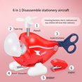 Multifunctional Creatives Cartoons Airplane Toy Set Stationery Gift
