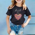 thumbnail image 2 of MIXUE Toddler Girls Tops & T-Shirts Children Carnival Letter Print Round Neck Short Sleeve Pullover Tee Shirts Streetwear,Black,2-3 Years, 2 of 4
