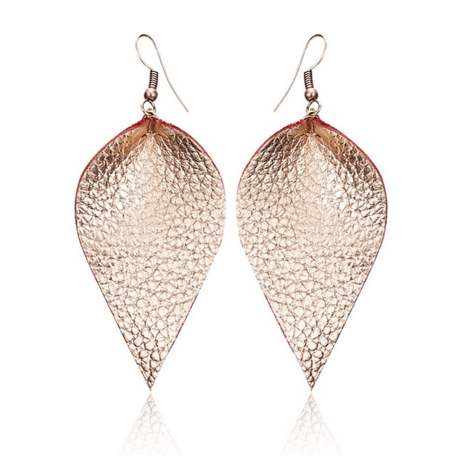 Teardrop Earrings with Leather for Everyday