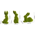 thumbnail image 3 of Beautynvta Easter Bunny Decor, 3 Pcs Green Flocking Bunny Figurines, Resin Moss Bunny Statue, Artificial Moss Rabbit Ornament for Indoor Table Home, Kitchen, Shelf Decorations, 3 of 6