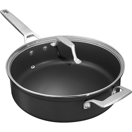

GUVSOETS 5 Quart Saute Pan with lid Stay-Cool Handle Smooth Bottom Burnt also Nonstick 11 inch Induction Nonstick Deep Frying Pan PFOA Free Non-Toxic Oven safe to 700°F Dishwasher safe