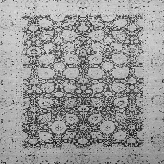 Ahgly Company Indoor Square Oriental Gray Traditional Area Rugs, 6' Square