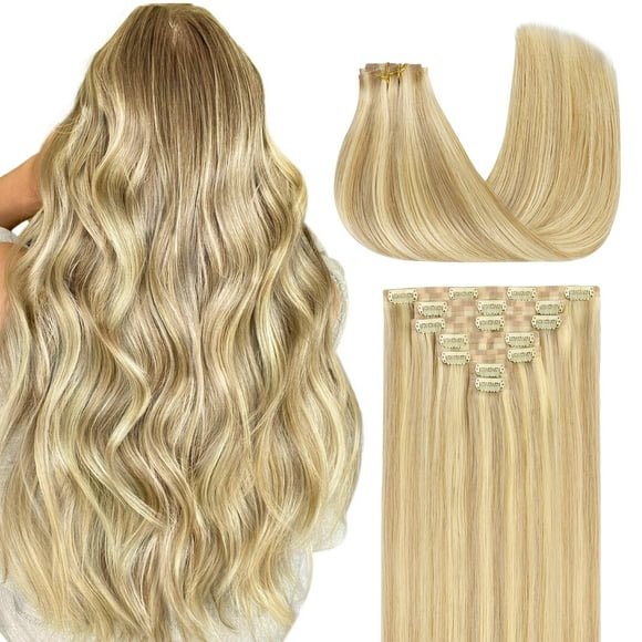 Extensiones de pelo Goo Goo, cabello humano real, 22 pulgadas