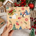 thumbnail image 7 of HOMERAL Christmas Wrapping Paper Roll - Kraft Gift Wrap with Christmas Tree, Penguin, Snowman and Snowflake - Perfect for Christmas - 17 Inch X 33 Feet, 7 of 7
